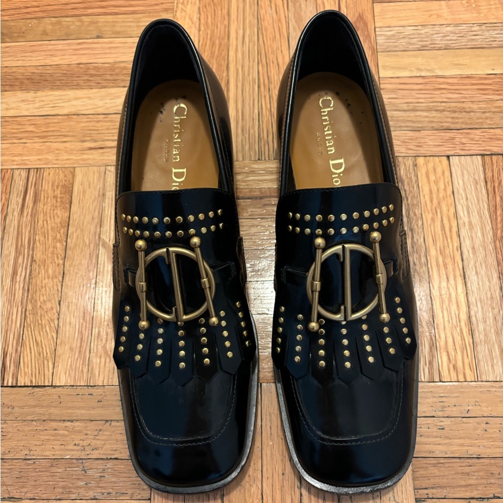 Christian Dior Black Loafers, size 37.5